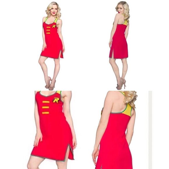 DC Batman Robin Sleepshirt/Nightgown Cosplay Racerback Mesh Sz.M Valentine’s Day - Picture 7 of 7